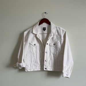Gap white denim oversized jacket